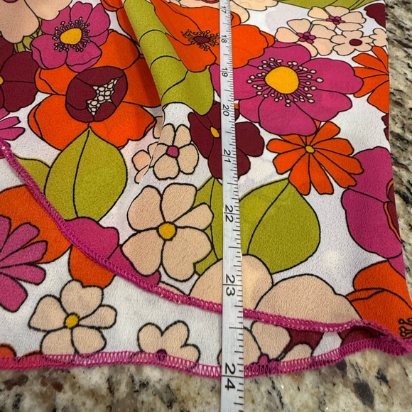 Cha Cha Vente retro 70’s colorful sleeveless floral top SZ SM - Picture 8 of 11